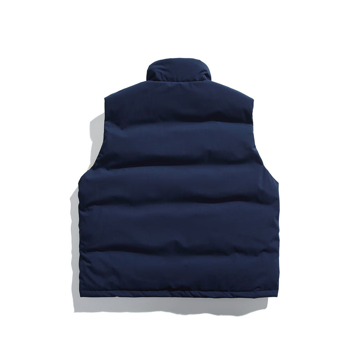 Unisex Padded Utility Vest with High Stand-Up Collar and Flap Pockets Mune Fashion