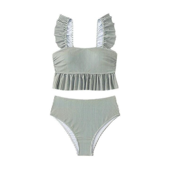 Women Flattering Two-Piece Swimsuit with Stripes Mune Fashion