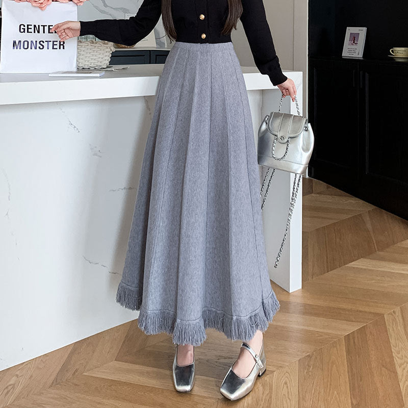 Women's Elegant Maxi Skirt with Fringes Mune Fashion