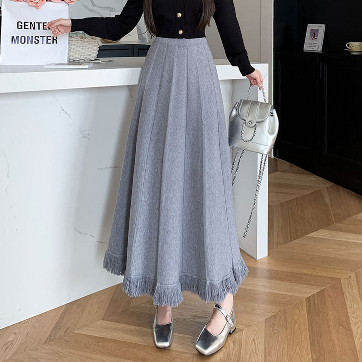 Women's Elegant Maxi Skirt with Fringes Mune Fashion