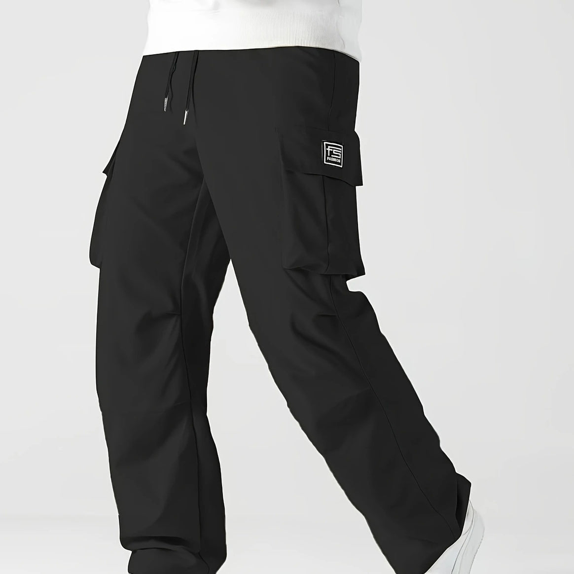 Men's Relaxed Cargo Pants with drawstring waistband, large flap utility pockets and straight leg Mune Fashion
