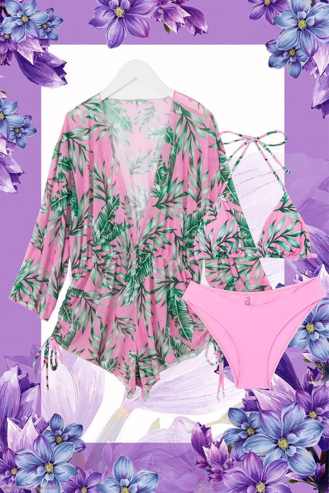 Women's swimsuit with elegant V-neckline and playful palm print Mune Fashion