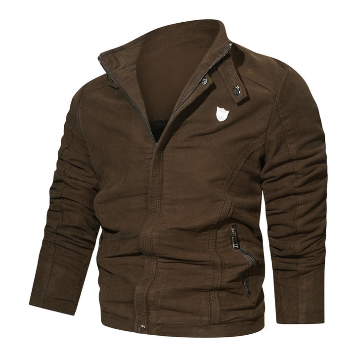 Men's suede look zip blouson in worker cut with stand-up collar Mune Fashion