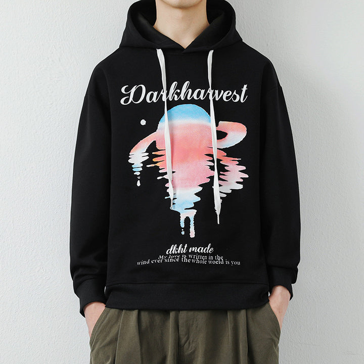 Men's Fashionable Hoodie with Creative Graphic Print Mune Fashion