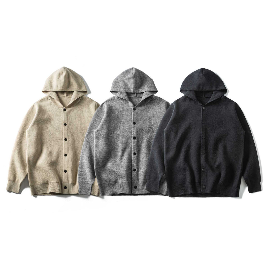 Unisex Light Hoodie Cardigan with Snap Fastener and Ribbed Cuffs Mune Fashion