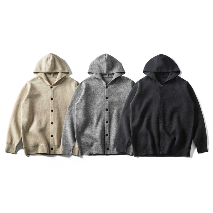 Unisex Light Hoodie Cardigan with Snap Fastener and Ribbed Cuffs Mune Fashion