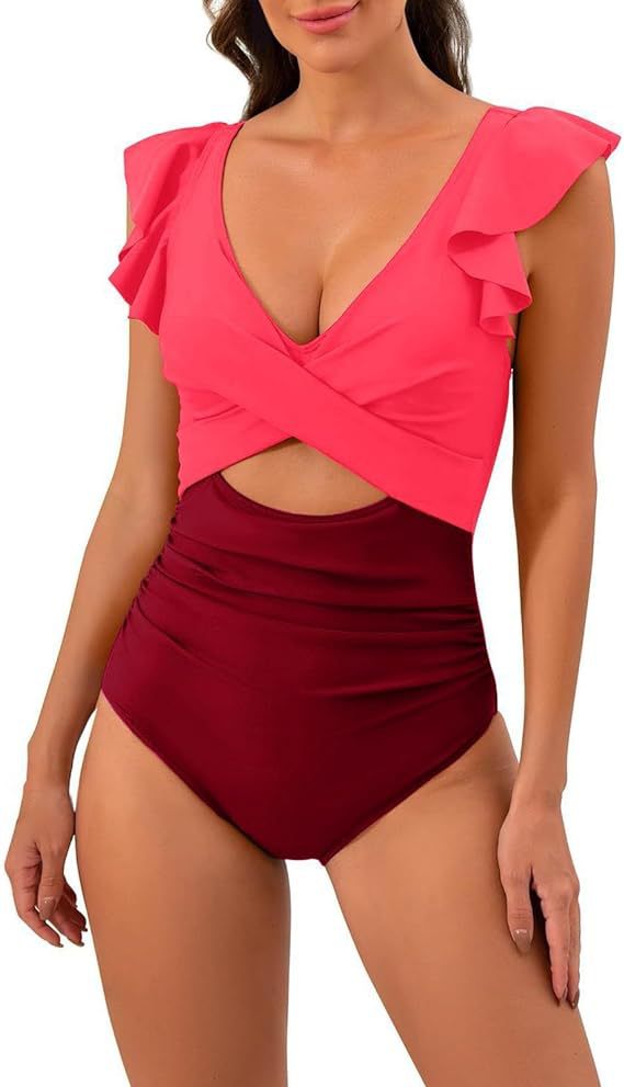 Women's Floral Swimsuit with Flattering Ruching Mune Fashion