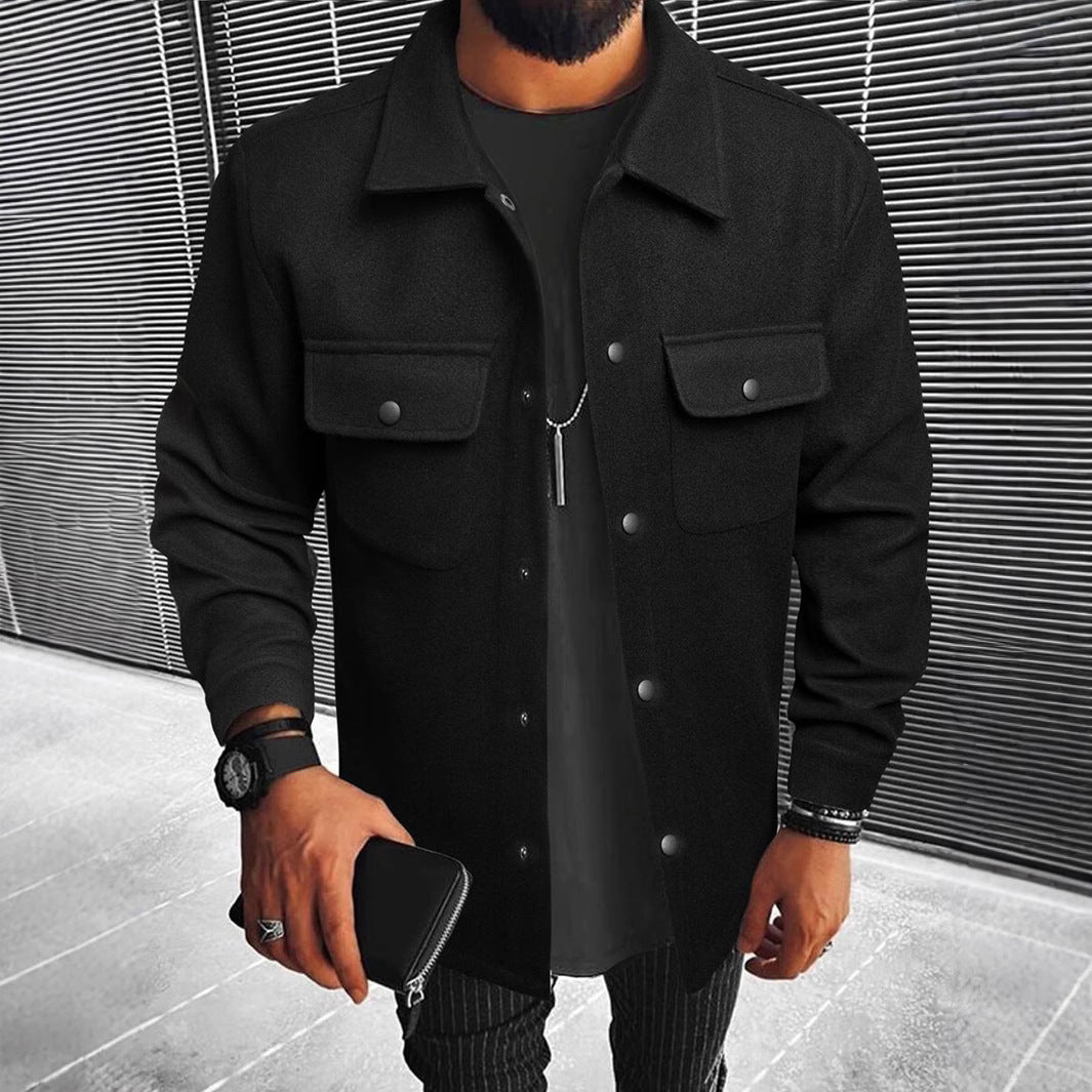 Men's Fashion Shirt Jacket with Practical Pockets