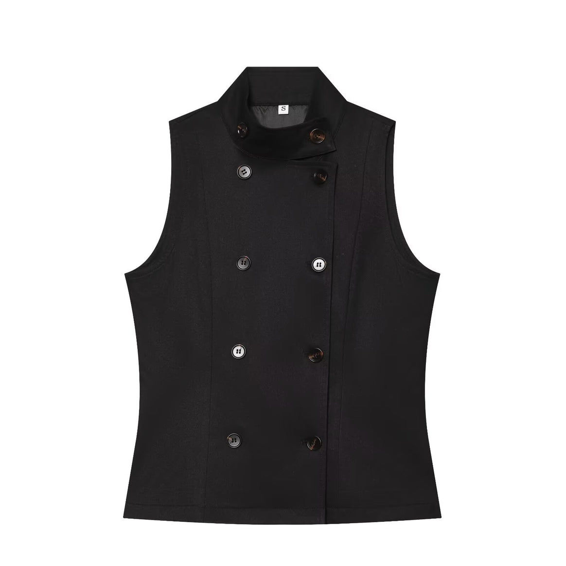 Women's Sleeveless Double-Breasted Trench-Inspired Vest Mune Fashion
