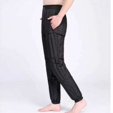 Women's Quilted Thermal Pants with Elastic Waistband and Light Thermal Lining Mune Fashion