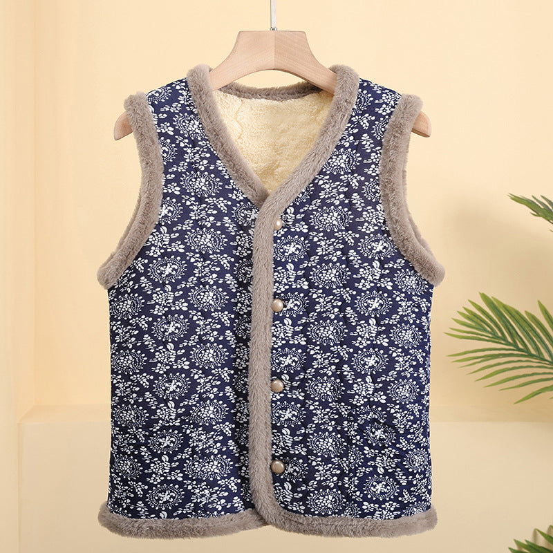 Ladies quilted thermal vest with teddy lining and button placket Mune Fashion