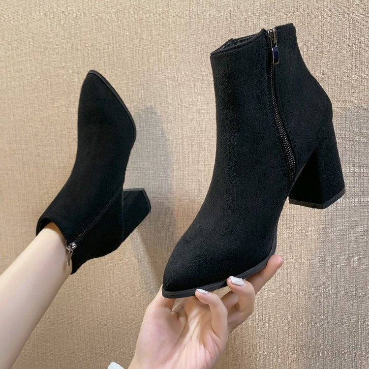 Ladies Elegant Ankle Boots with Block Heel Mune Fashion