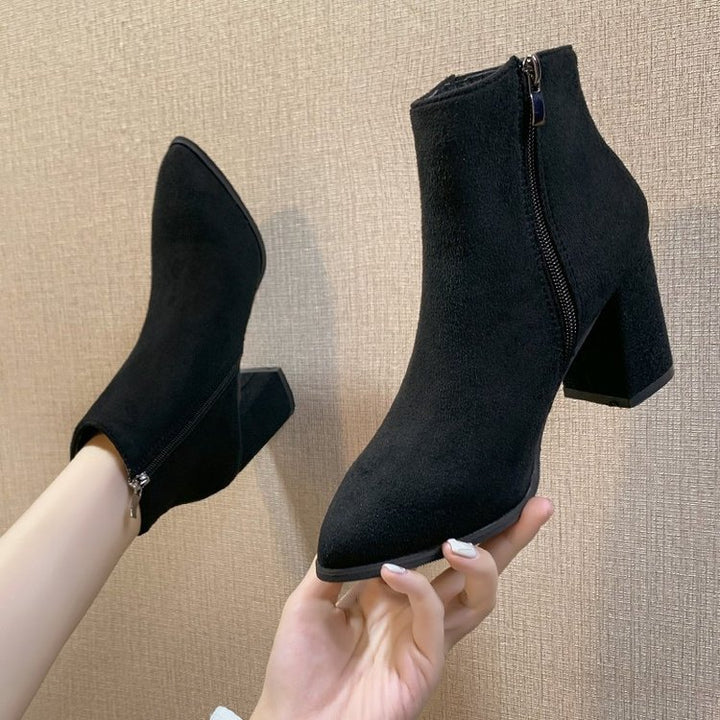 Ladies Elegant Ankle Boots with Block Heel Mune Fashion