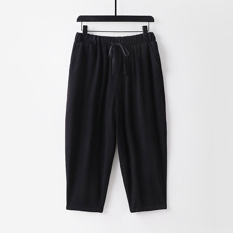 Women Casual Jogging Pants with Drawstring and Wide Leg Mune Fashion