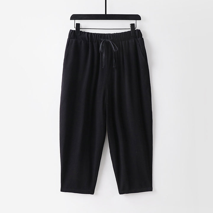 Women Casual Jogging Pants with Drawstring and Wide Leg Mune Fashion