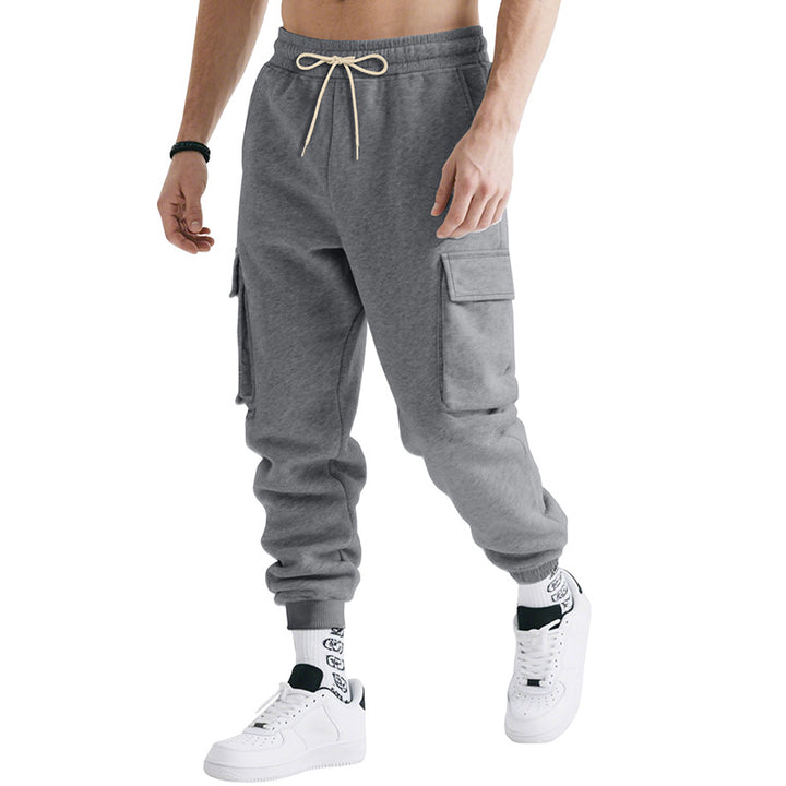 Men's nan multifunctional powerful jogging pants with generous flap pockets, elastic drawstring, and tapered leg ending Mune Fashion