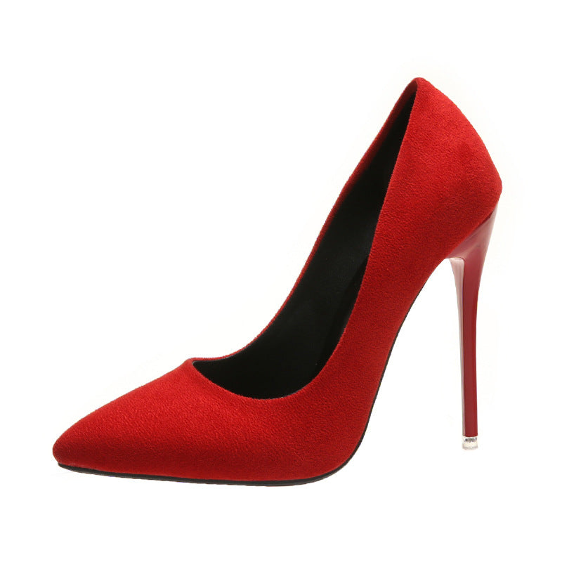 Women's pointed stiletto pumps with velvet look and padded comfort insole Mune Fashion