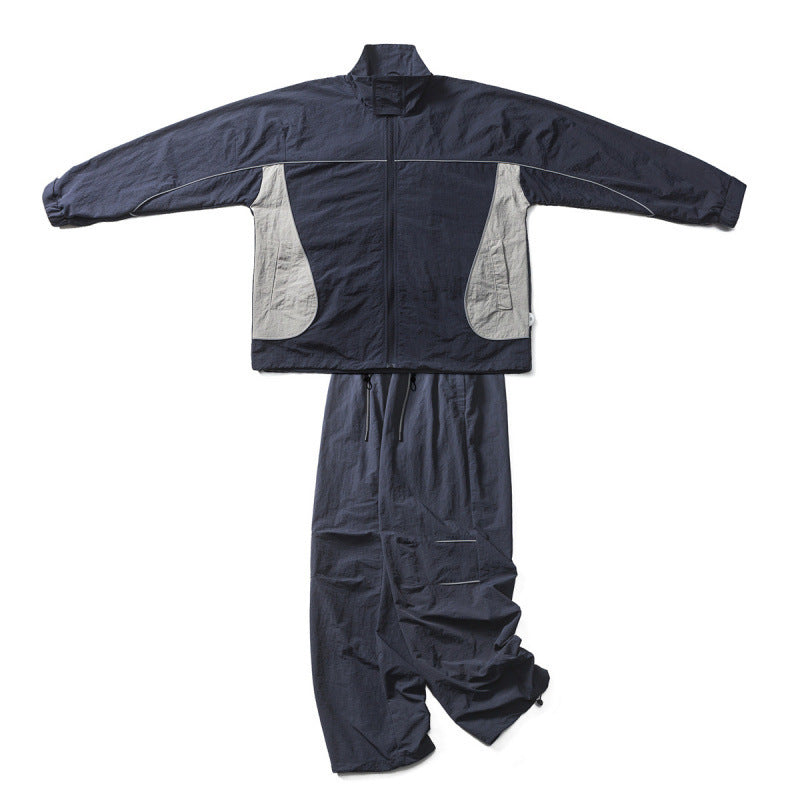 Men's Lightweight Cargo Casual Pants with Drawstring Waistband, Reflective Details, and Adjustable Leg Openings Mune Fashion
