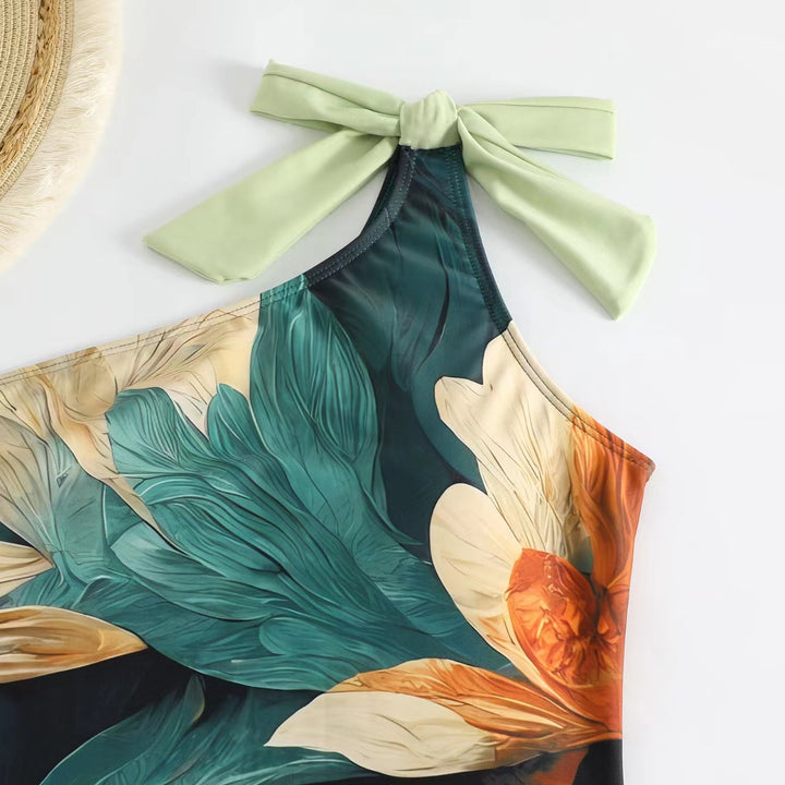 Women's Bather Set with Ruffles and Floral Design Mune Fashion