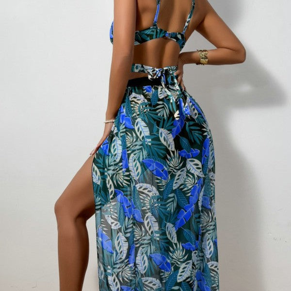 Ladies' two-piece swimwear with high leg cut and floral design Mune Fashion