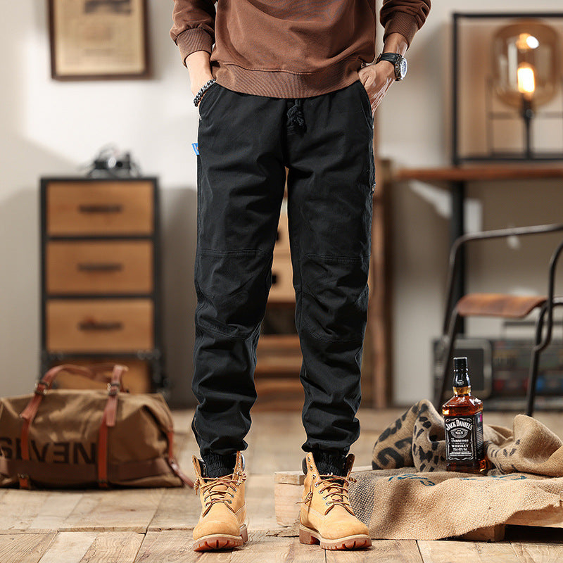 Men's Cargo Jogger Pants with Knee Inserts, Multi-Pockets and Elastic Hem Mune Fashion