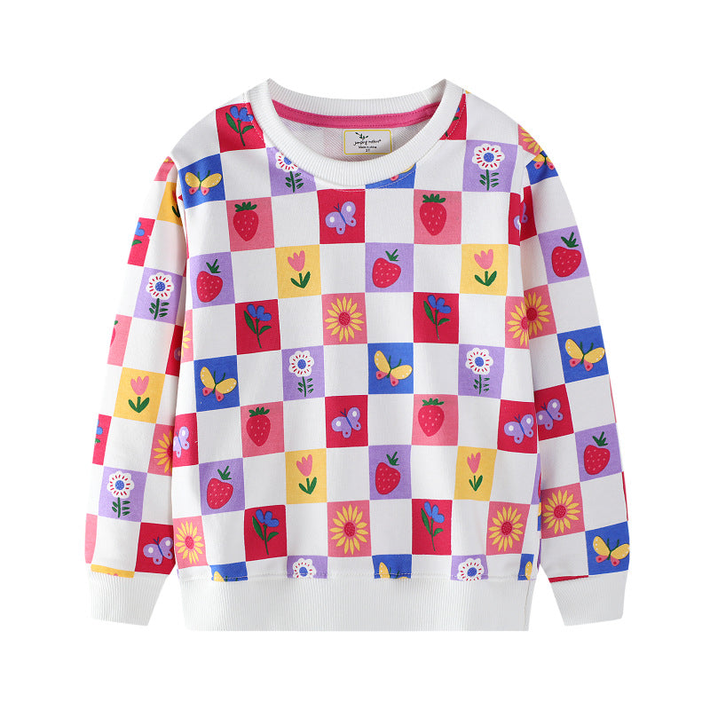 Girls sweatshirt with colorful flower and fruit pattern Mune Fashion