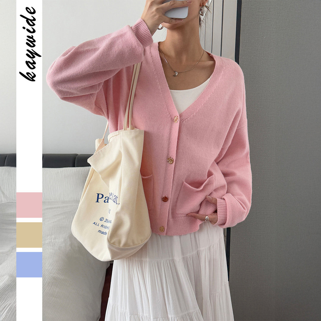 Women's cozy oversized cardigan with patch pockets, wide sleeve, and fine cashmere blend Mune Fashion