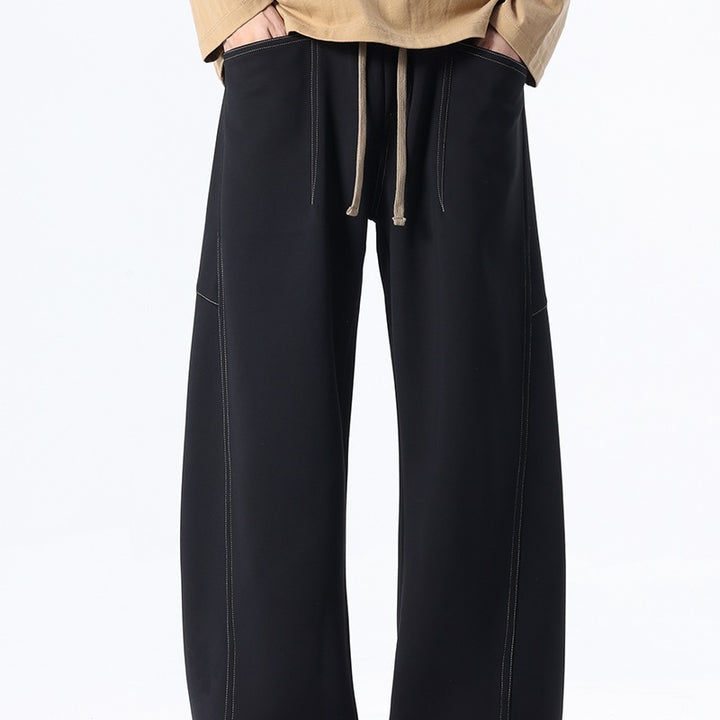 Men's Baggy Jogging Pants with Extra Long Drawstring and Contrast Stitching Mune Fashion