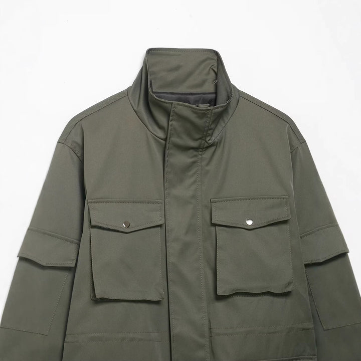 Women's utility parka with standing collar, four flap pockets and oversized cut Mune Fashion