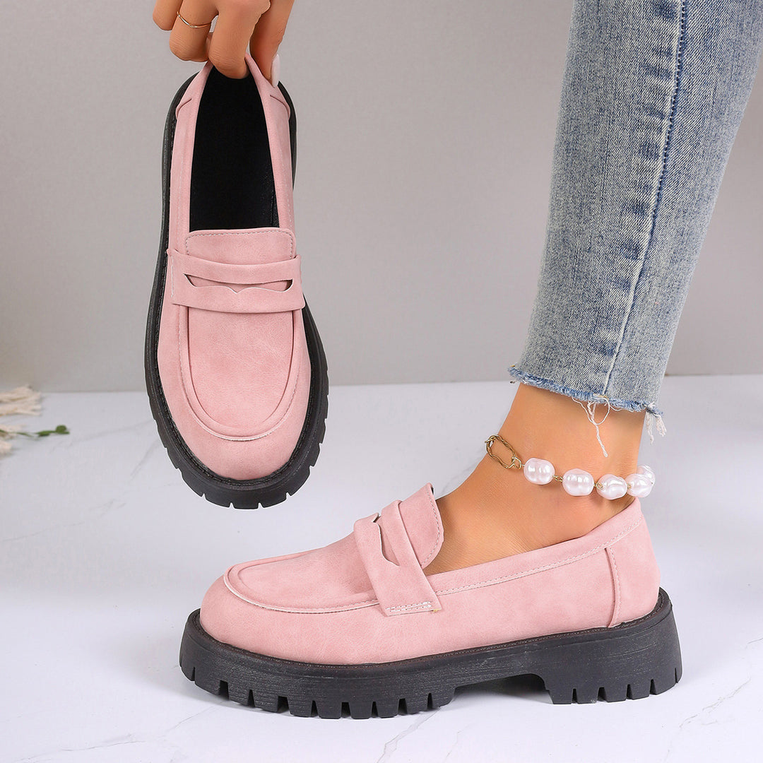 Women's platform loafer with profiled sole and suede look Mune Fashion