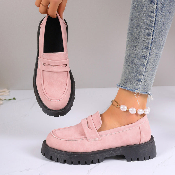 Women's platform loafer with profiled sole and suede look Mune Fashion