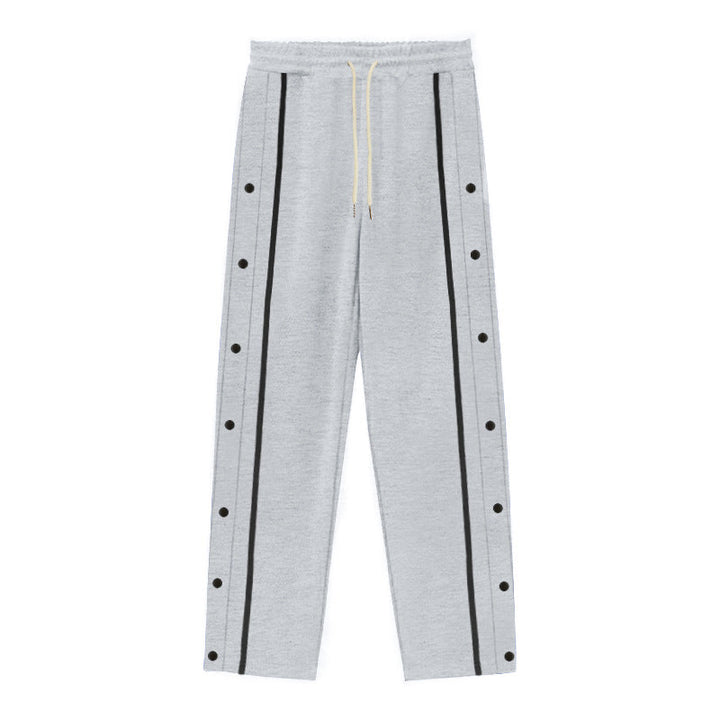 Men's Sporty Loose Jogging Pants with Snap Buttons Mune