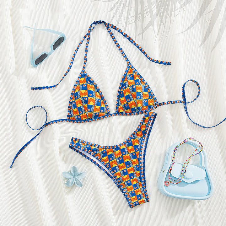 Women's Triangle Bikini with Exciting Stripe Design Mune Fashion