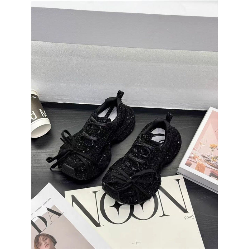 Women's Sculpted-Platform Sneaker with Textured Mesh and Ergonomic Comfort Insole Mune Fashion