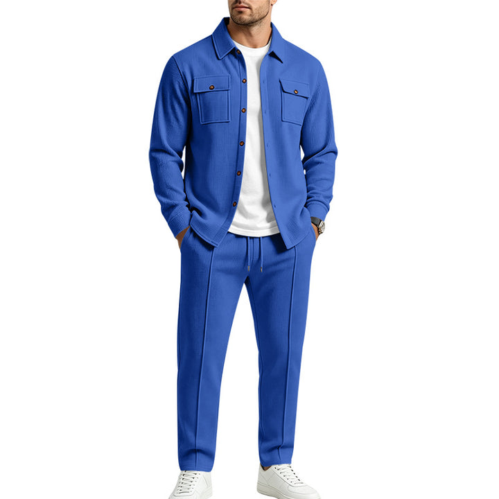Men's overshirt and jogger set made of textured knit quality Mune Fashion
