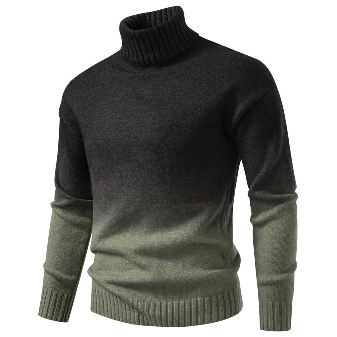 Men's Turtle Neck Sweater with Gentle Gradient and Fine Knit Quality Mune Fashion