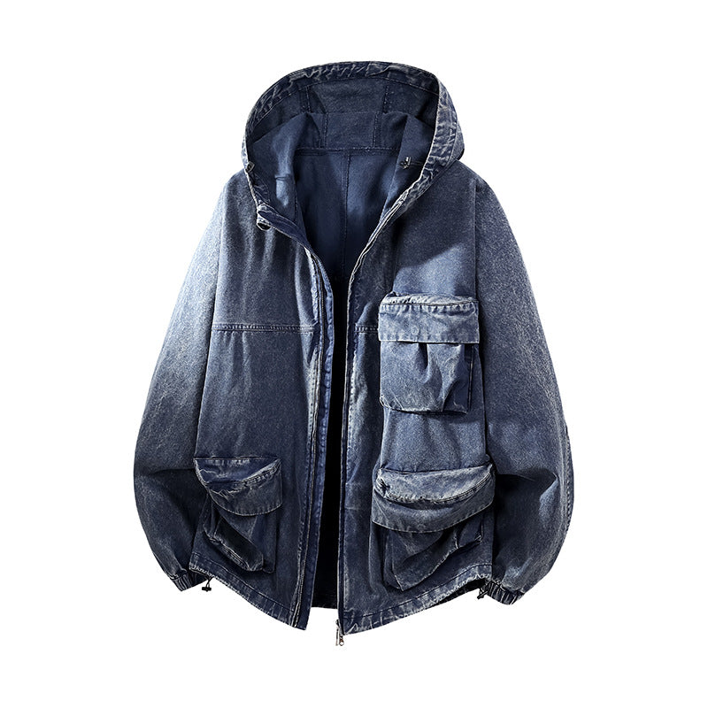 Men's Urban Workwear Hooded Jacket made of Canvas with Large Storage Pockets Mune Fashion
