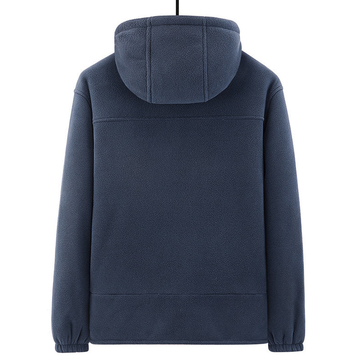 Men's fleece hoodie jacket with teddy lining, two-way zipper and concealed zip pockets Mune Fashion