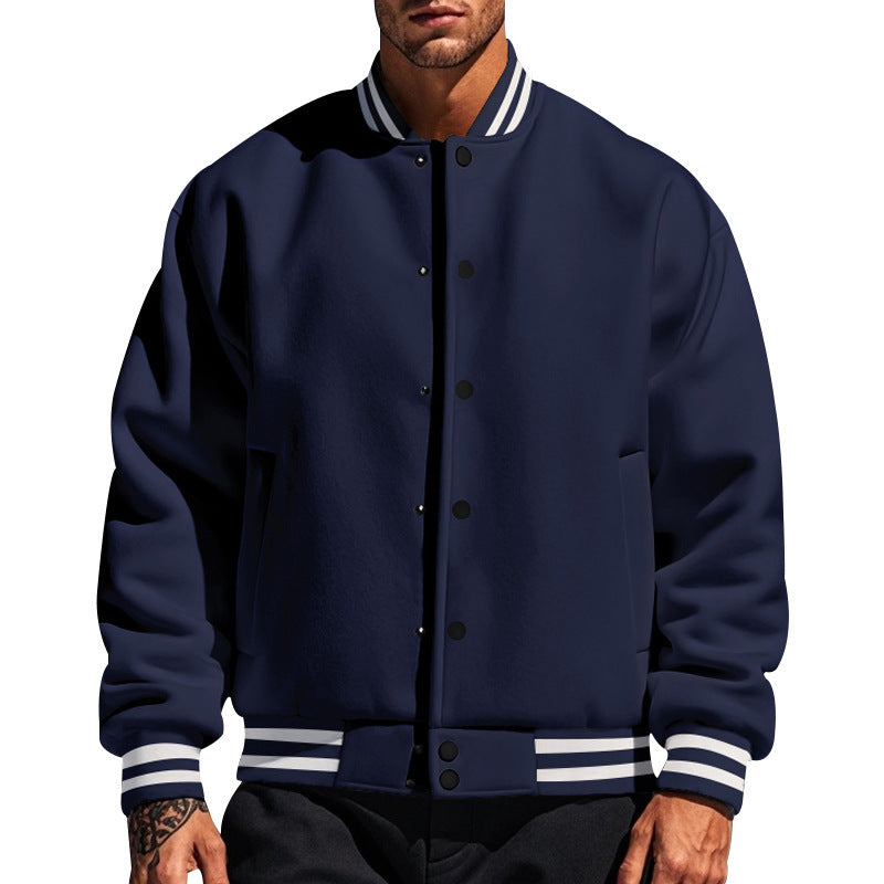 Men's nan college cardigan in retro look with ribbed collar, snap button closure and side pockets Mune Fashion