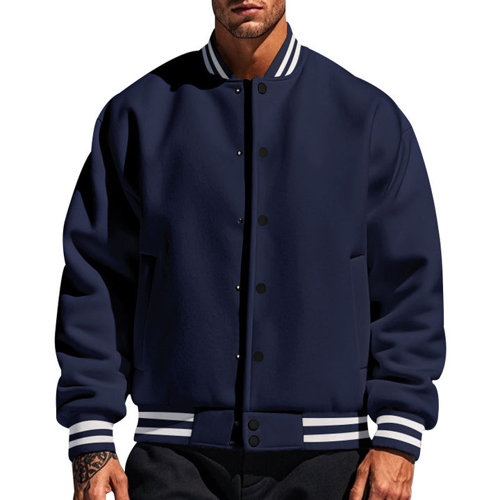Men's nan college cardigan in retro look with ribbed collar, snap button closure and side pockets Mune Fashion