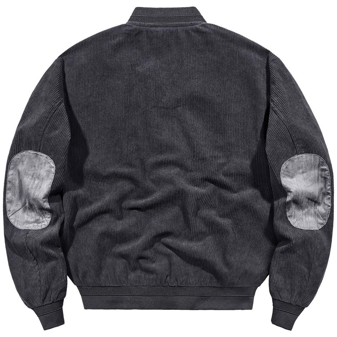 Men's corduroy bomber jacket with ribbed texture and badge detail Mune Fashion