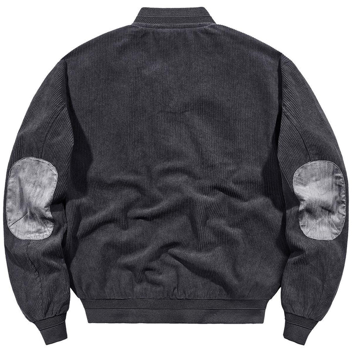 Men's corduroy bomber jacket with ribbed texture and badge detail Mune Fashion