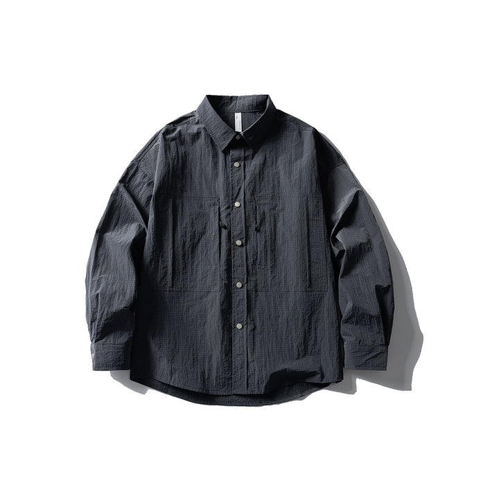 Men's Oversize Utility Shirt Jacket made of Ripstop with Snap Placket and Patch Pockets Mune Fashion