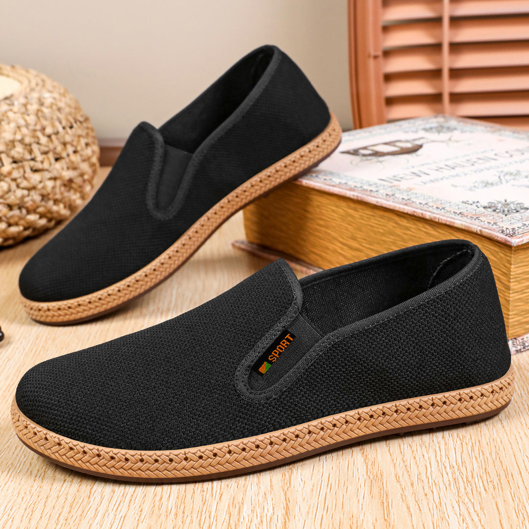 Men's lightweight slip-on casual shoe made of breathable knit with woven lightweight sole Mune Fashion