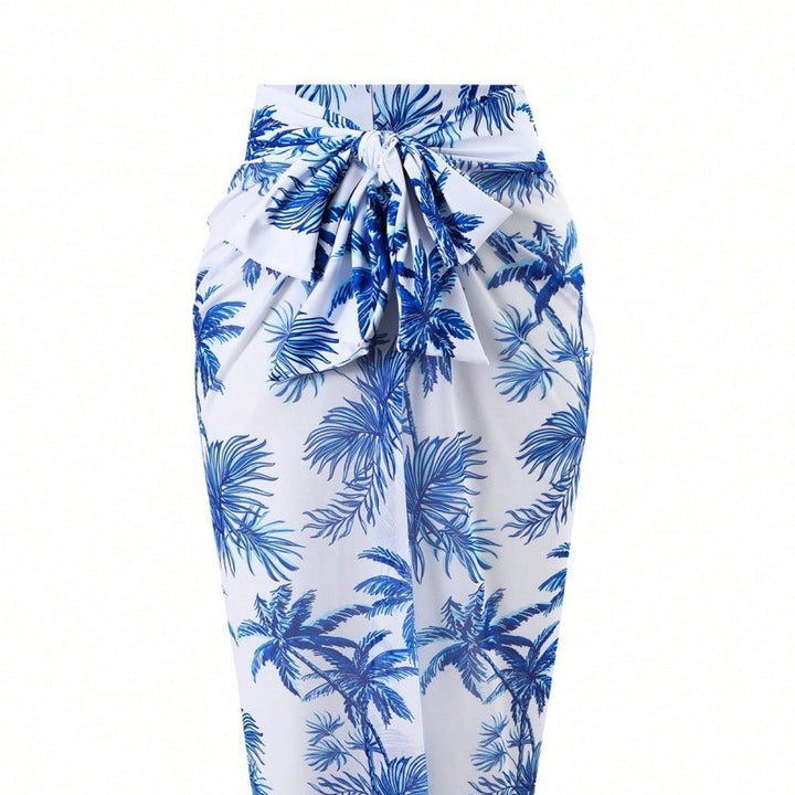 Women's High Neck One-Piece Swimsuit with Matching Wrap Skirt Mune Fashion
