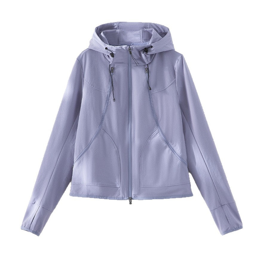 Women's Lightweight Hooded Jacket made of Functional Fleece with Two-Way Zipper and Ergonomic Seams Mune Fashion