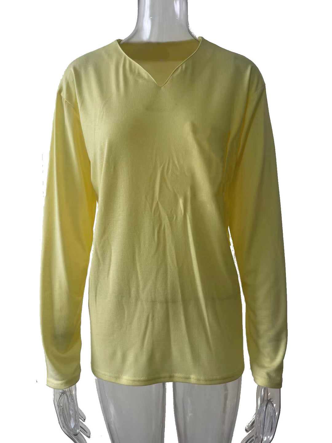 Women nan legeres Long-sleeve shirt with V-notch neckline, chest pocket, and relaxed oversized fit Mune Fashion