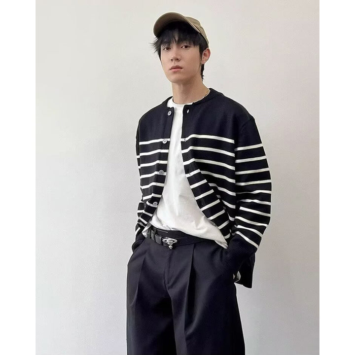 Men's Fashion Striped Cardigan Mune Fashion