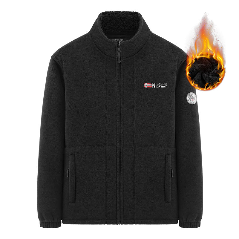 Men's Insulating Zip Fleece Jacket with High Collar and Soft Teddy Lining Mune Fashion