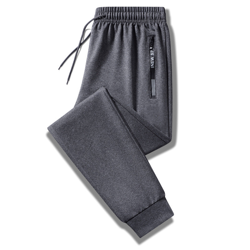 Men's Sporty Training Pants with Elastic Drawstring Waistband, Zipper Pocket, and Smooth Performance Material Mune Fashion